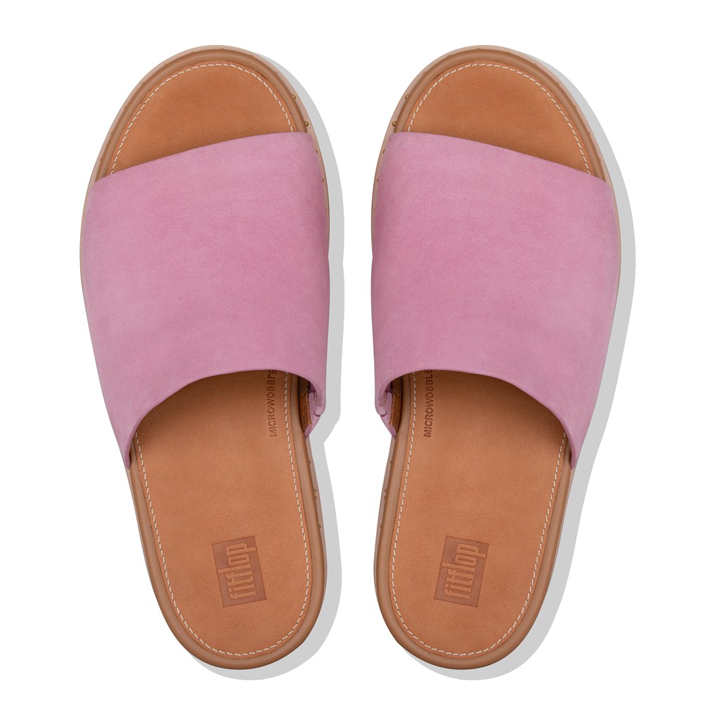 Fitflop Womens Wedge - Eloise Espadrille Suede Slides - Pink - 530-MITEOU
